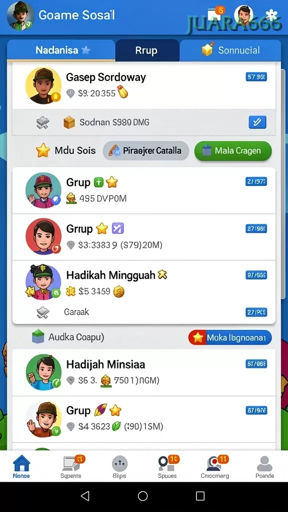 Cuplikan layar RAJAWALI55 — aktivitas